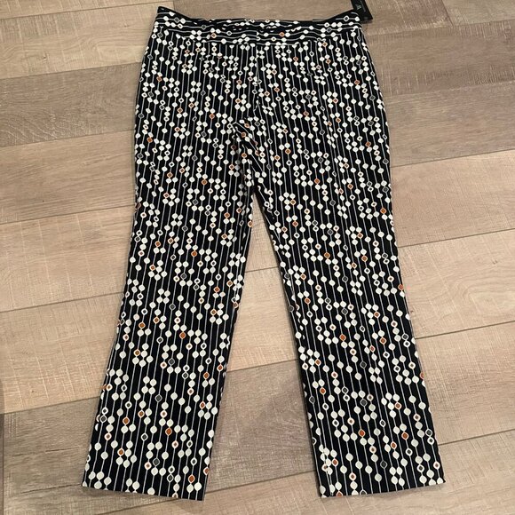 WORTHINGTON WOMENS BLACK ORANGE COMBO DRESS PANTS SIZE 12 NEW LOW RISE SLIM FIT - Picture 1 of 12